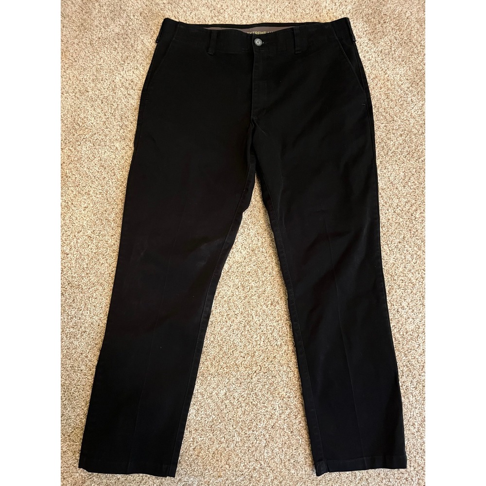 Lee Men's Pants 34x30 Black Extreme Motion Relaxed Taper Stretch Chino Preppy